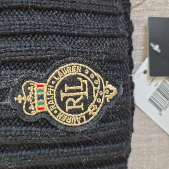 Ralph Lauren Black Knit Beanie Hat - Picture 3 of 4